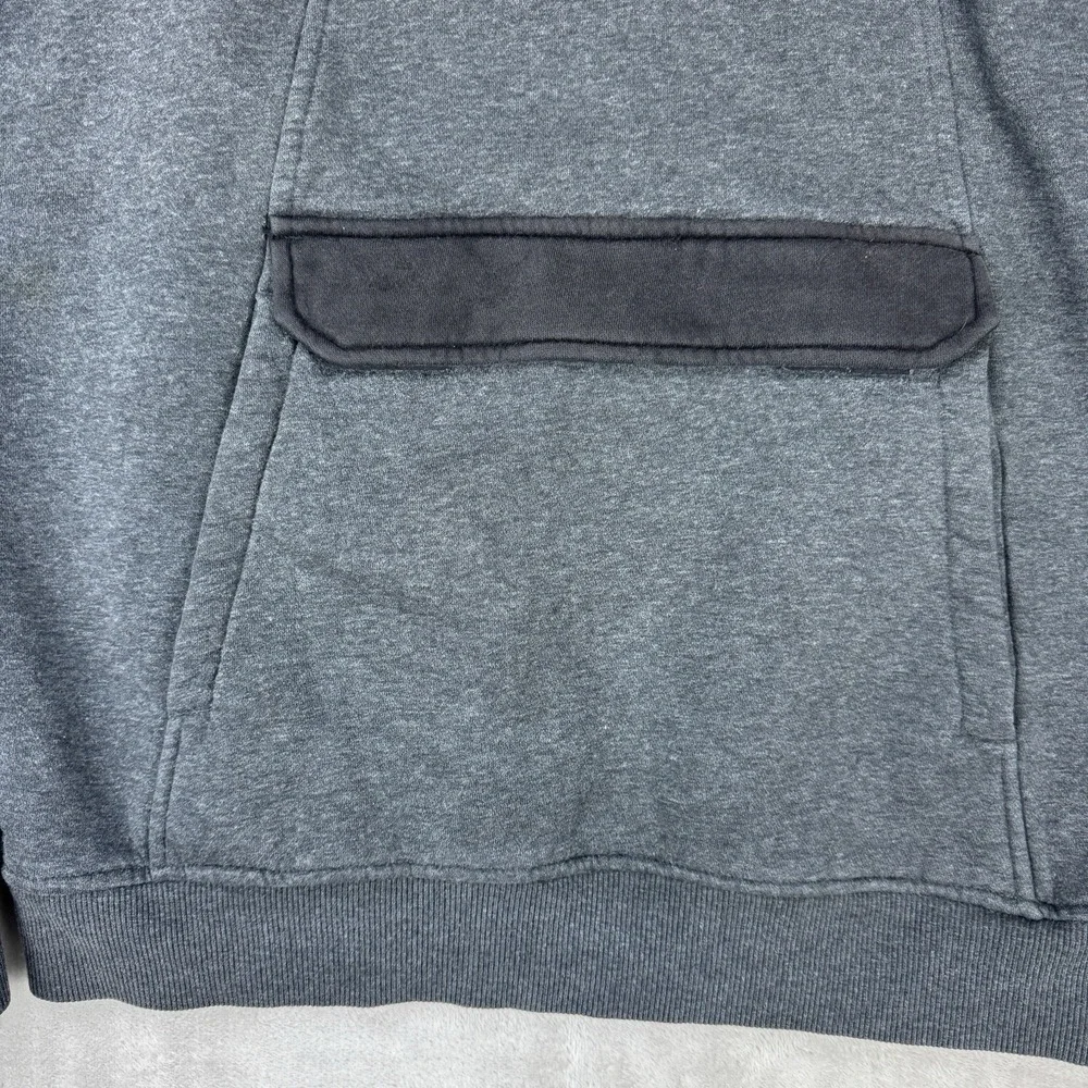 The North Face Men's Snap Fleece‎ Pullover Medium Gray Black Quarter Snap Jacket